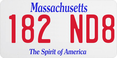 MA license plate 182ND8