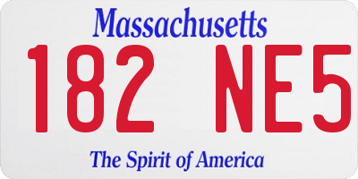 MA license plate 182NE5