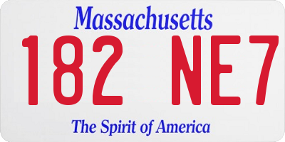 MA license plate 182NE7