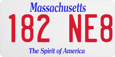 MA license plate 182NE8