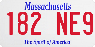 MA license plate 182NE9