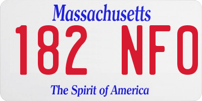 MA license plate 182NF0