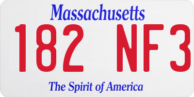 MA license plate 182NF3