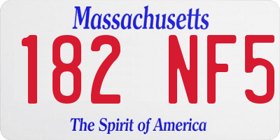 MA license plate 182NF5