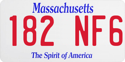 MA license plate 182NF6