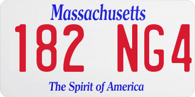 MA license plate 182NG4