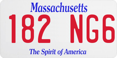 MA license plate 182NG6