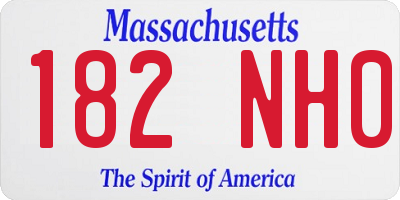 MA license plate 182NH0