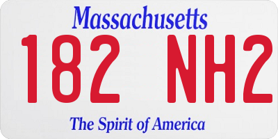 MA license plate 182NH2