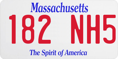 MA license plate 182NH5