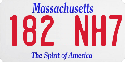 MA license plate 182NH7
