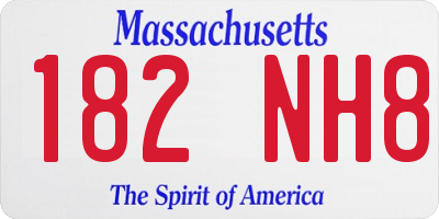 MA license plate 182NH8