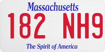 MA license plate 182NH9