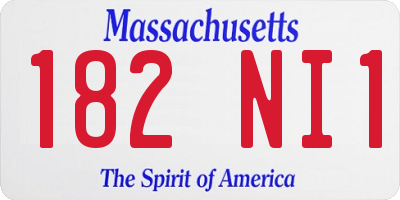 MA license plate 182NI1