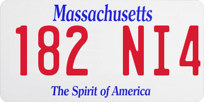 MA license plate 182NI4