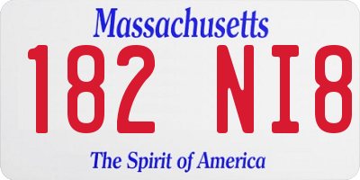 MA license plate 182NI8