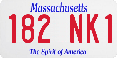 MA license plate 182NK1