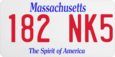 MA license plate 182NK5