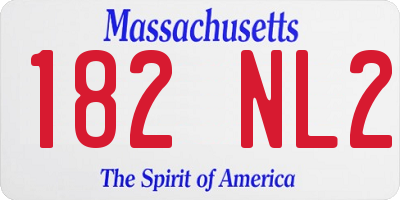 MA license plate 182NL2