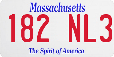 MA license plate 182NL3