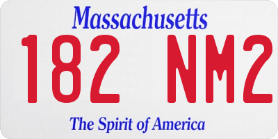 MA license plate 182NM2