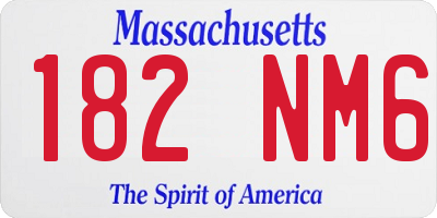 MA license plate 182NM6