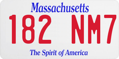 MA license plate 182NM7