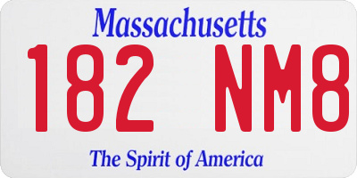 MA license plate 182NM8