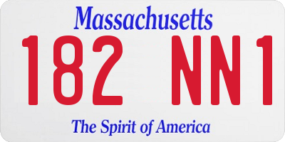 MA license plate 182NN1