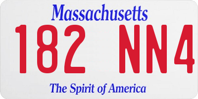 MA license plate 182NN4