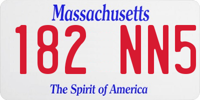 MA license plate 182NN5