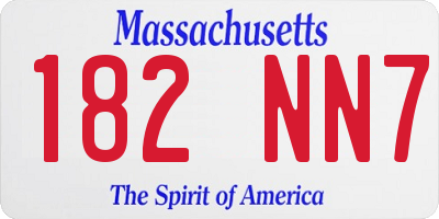 MA license plate 182NN7