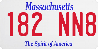 MA license plate 182NN8