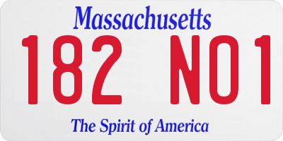 MA license plate 182NO1