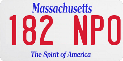 MA license plate 182NP0