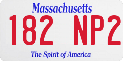 MA license plate 182NP2
