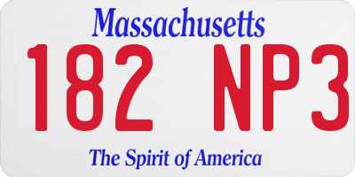 MA license plate 182NP3