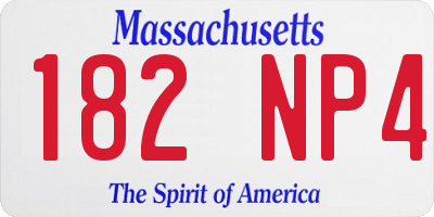 MA license plate 182NP4