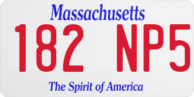 MA license plate 182NP5