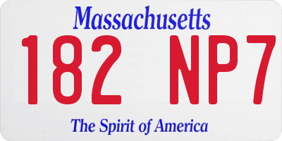 MA license plate 182NP7