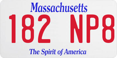 MA license plate 182NP8