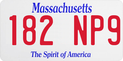MA license plate 182NP9