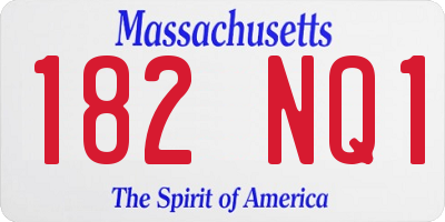 MA license plate 182NQ1