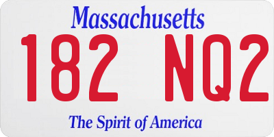 MA license plate 182NQ2