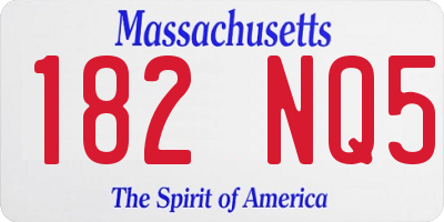 MA license plate 182NQ5