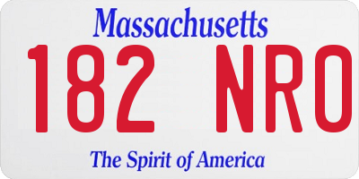 MA license plate 182NR0