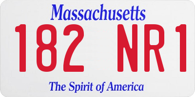 MA license plate 182NR1