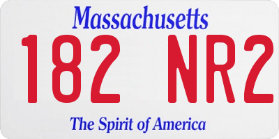 MA license plate 182NR2