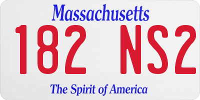MA license plate 182NS2