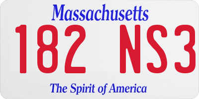 MA license plate 182NS3